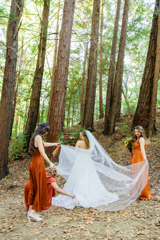 bridesmaids fluff brides veil