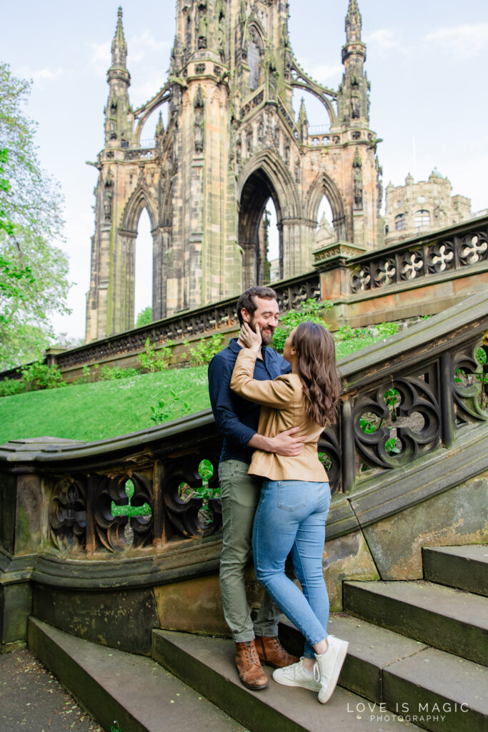 Princes Street Gardens Engagement, Edinburgh Engagement, Scott Monument, Edinburgh Castle Engagement, Edinburgh Photographer, Edinburgh Engagement Photographer, Engagement Photographer