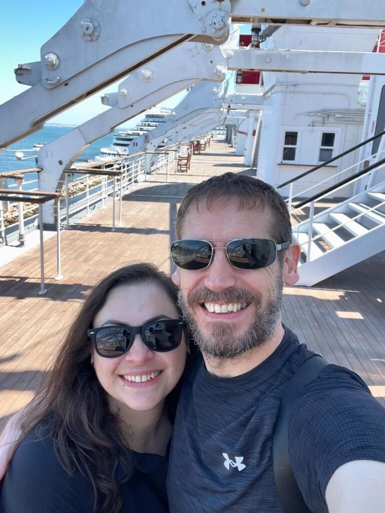 on the deck of the Queen Mary in Long Beach tourist guide, photo by Love is Magic Photography