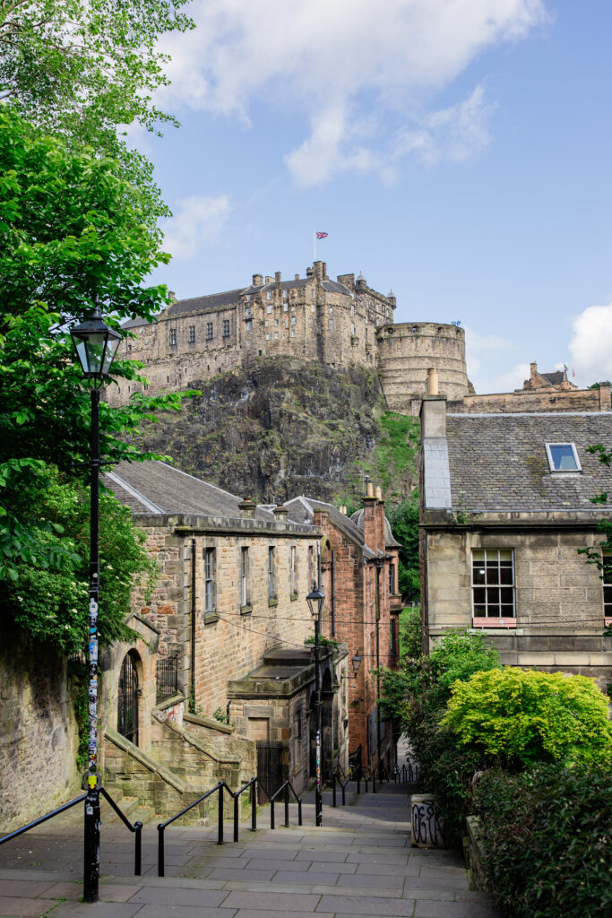 Vennel steps view near Edinburgh City Chambers Wedding