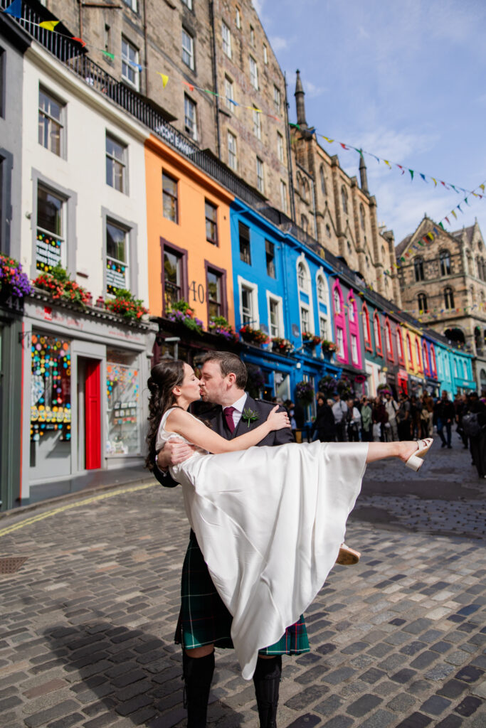 Colourful documentary-style wedding photography in Edinburgh