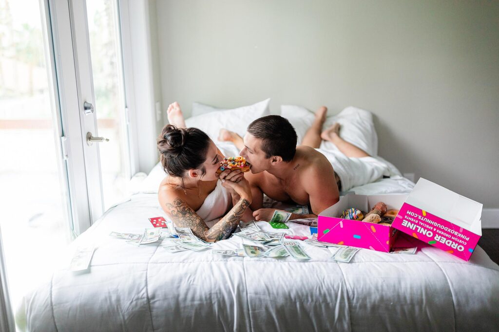 doughnut boudoir, couples boudoir doughnut boudoir, couples boudoir