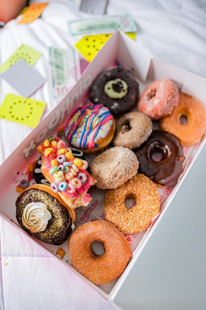 bedroom boudoir, couples boudoir doughnut boudoir, couples boudoir