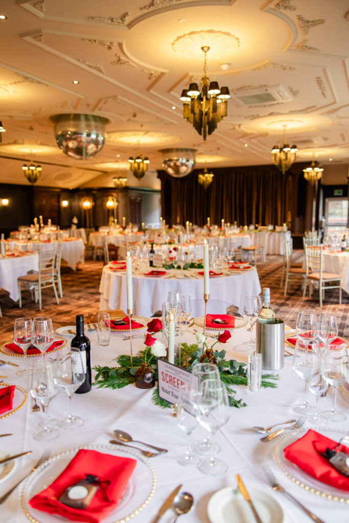 Movie themed wedding table names at Cornhill Castle