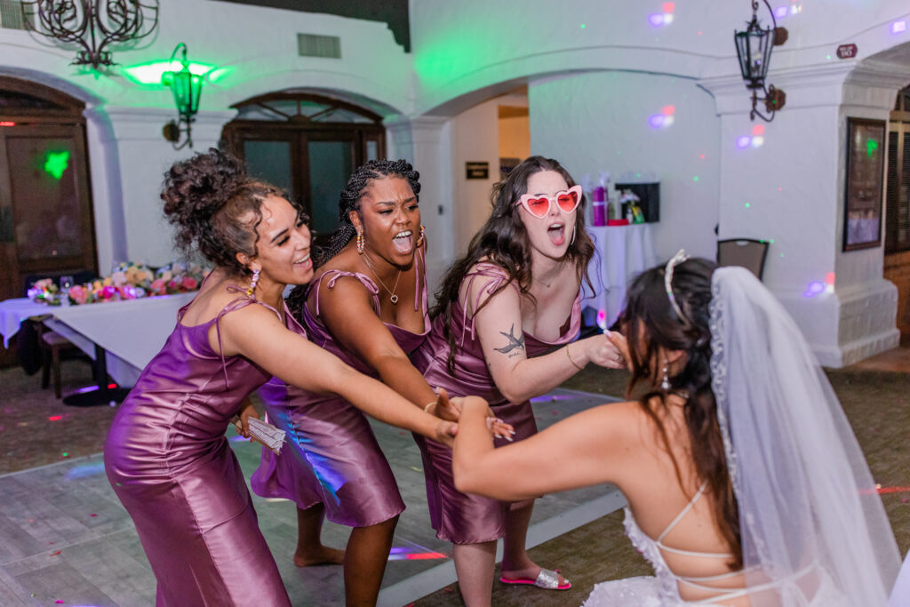 bridesmaids dance for bride